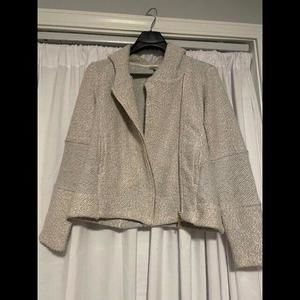 Lucky Brand Cream Knit Moto Jacket Women's Size M